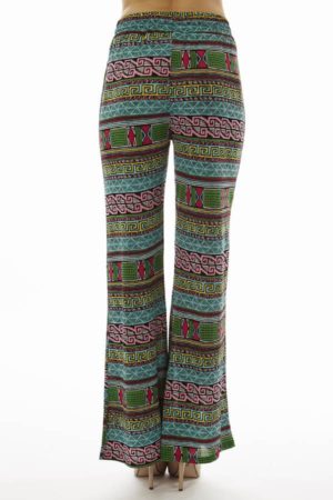 Flared Vibrant Tribal Palazzo Pants