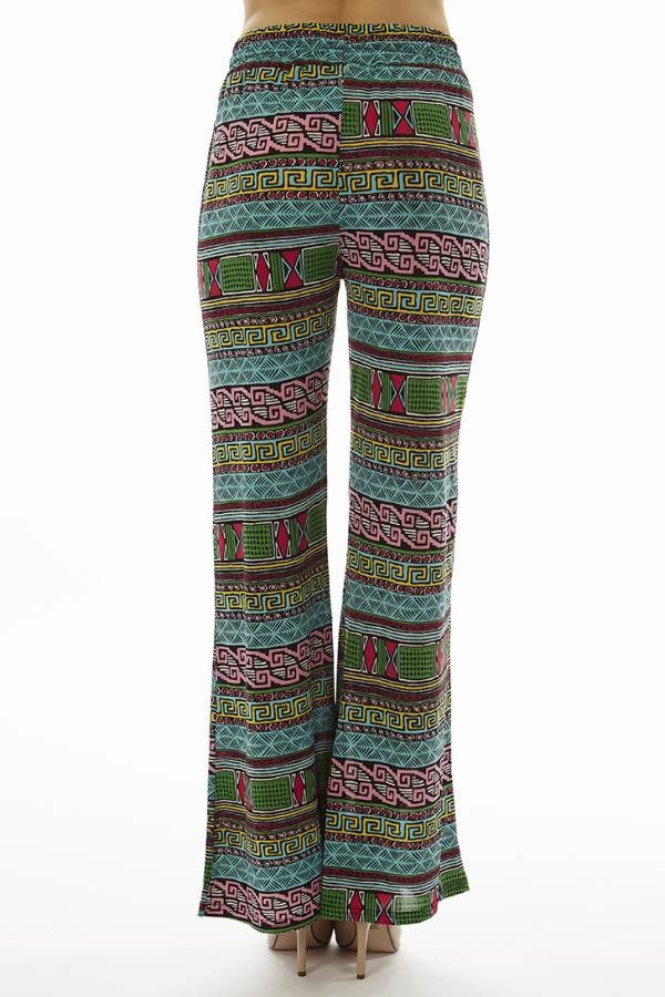 Flared Vibrant Tribal Palazzo Pants