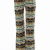 Tribal Green Aztec Print Palazzo Pants