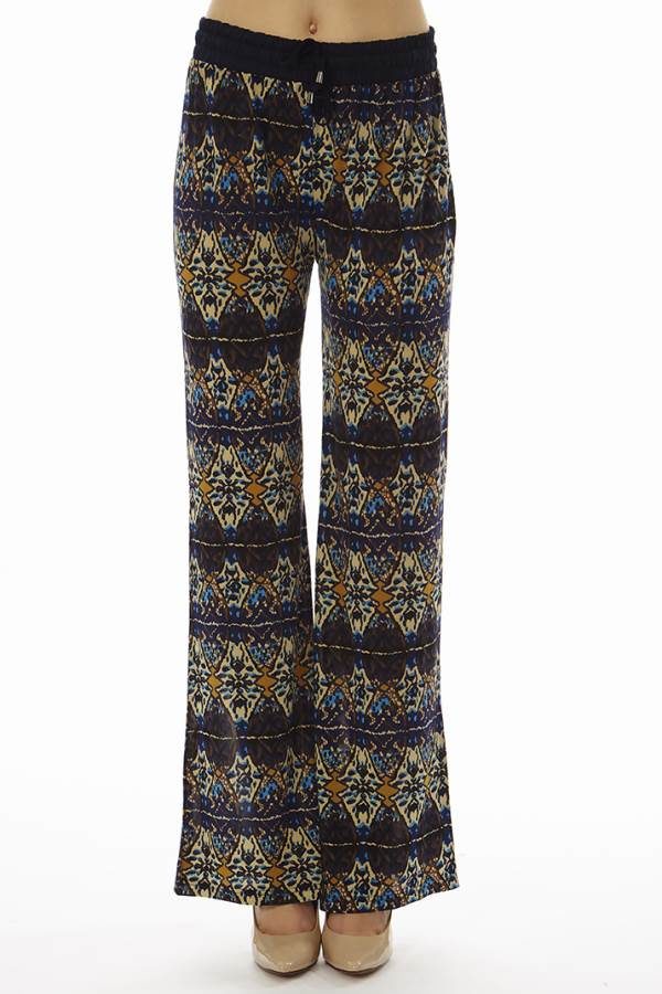 Purple Kaleidoscope Print Palazzo Pants