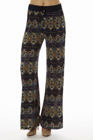 Purple Kaleidoscope Print Palazzo Pants