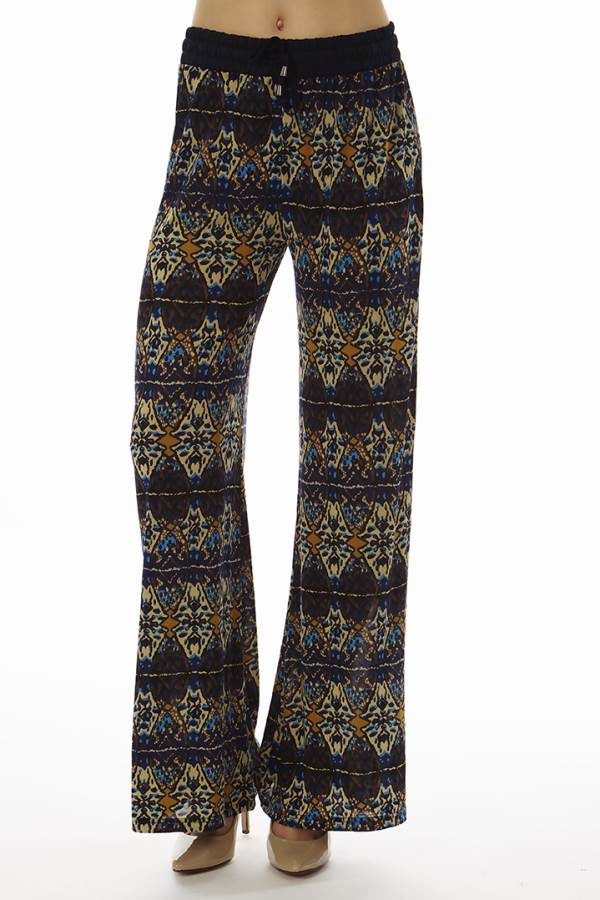 Purple Kaleidoscope Print Palazzo Pants
