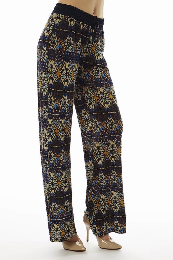 Purple Kaleidoscope Print Palazzo Pants