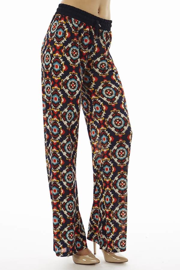 Tribal Aztec Print Palazzo Pants