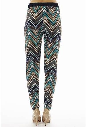 Teal Zig Zag Jogger Pants
