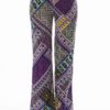 Purple Tribal Patch Flared Palazzo Bottoms