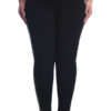 Black Leather Panel Plus Size Leggings Wholesale (Assorted Bundle 1X-2X-3X)