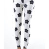 Wholesale Black Flower All Over White Ankle Leggings (Assorted Bundle S-M-L)