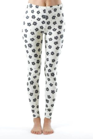 Black Flower Spotted Ankle Leggings