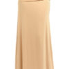 Fold Over Tan Maxi Skirt