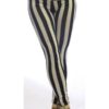 High Waist Black & White Stripe Footless Leggings