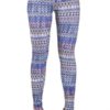 Microfiber Ankle Length Indigo Tribal Leggings