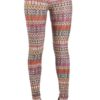 Orange Tribal Print Microfiber Leggings