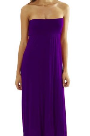 Fitted Waist Purple Maxi Dress
