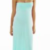 Fitted Waist Sky Blue Maxi Dress