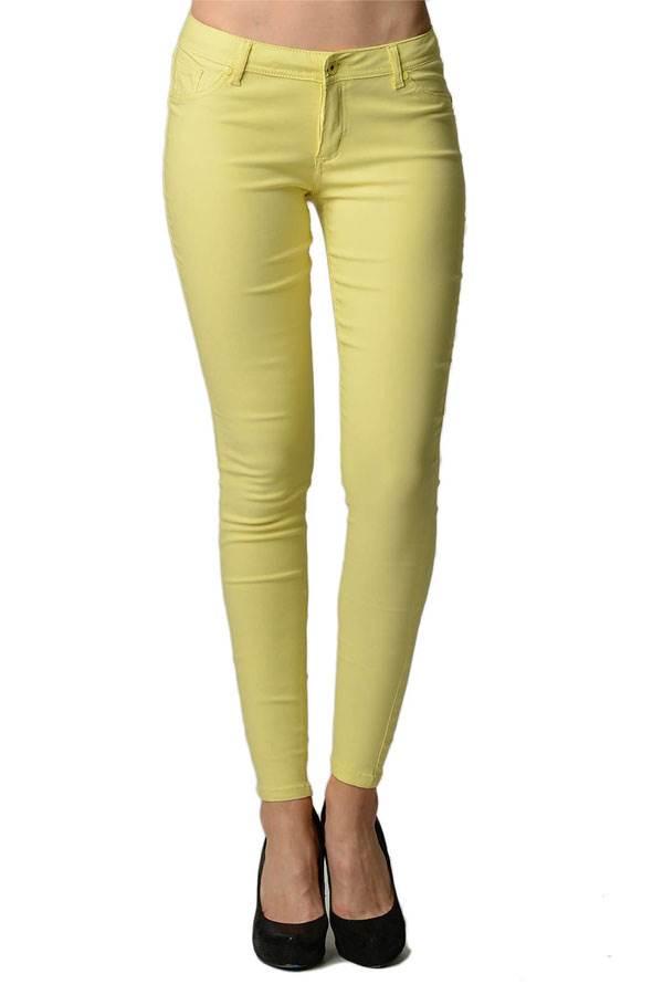 Yellow Colored Tight Jeggings