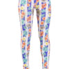 Wholesale Blue Striped Flowery Ankle Length Leggings (Assorted Bundle S-M-L)