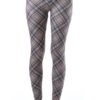 Plum Colored Plaid Ankle Leggings