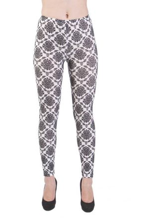 Wholesale Black Vintage Royalty Blue Microfiber Leggings (Assorted Bundle S-M-L)
