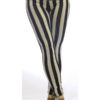 Wholesale High Waist Black & White Stripe Footless Leggings (Assorted Bundle S-M-L)