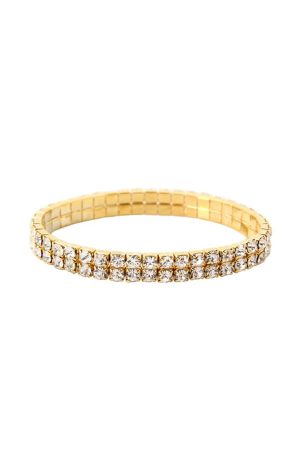 Swarovski Elements Double-Row Stretch Bracelet-Gold