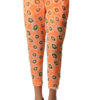 Orange Floral Print Chiffon Harem Pants
