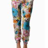 Multi Color Floral Print Harem Pants-Aqua