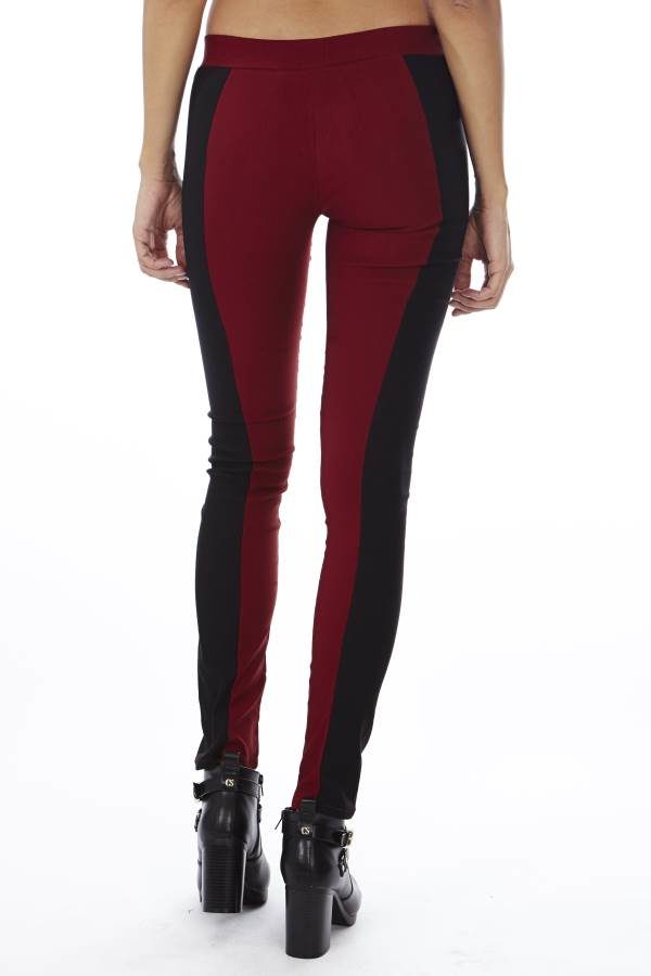 Revolt's Burgundy Block Leggings