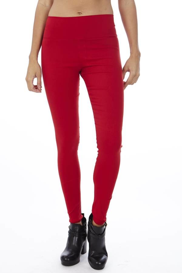 Stretchy High Waisted Red Yoga Style Pants