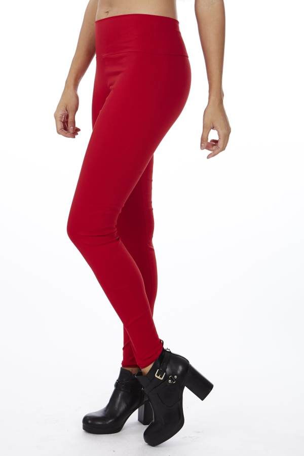 Stretchy High Waisted Red Yoga Style Pants