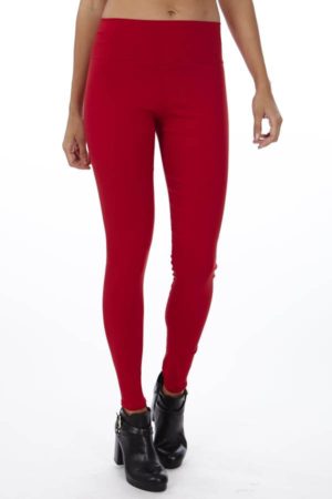 Stretchy High Waisted Red Yoga Style Pants