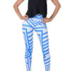 Blue And White Tribal Lines Print Jeggings