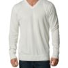 Cream Cotton V-Neck Slim-Fit Sweater