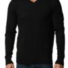Black Cotton V-Neck Slim-Fit Sweater