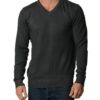 D.Grey Cotton V-Neck Slim-Fit Sweater