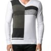 Men's Polar White And Black V Neck Sweater
