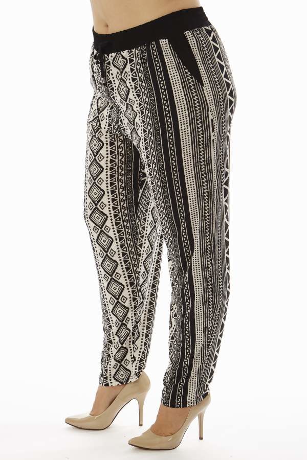 Tribal Zig Zag Print Plus Size Soft Pants