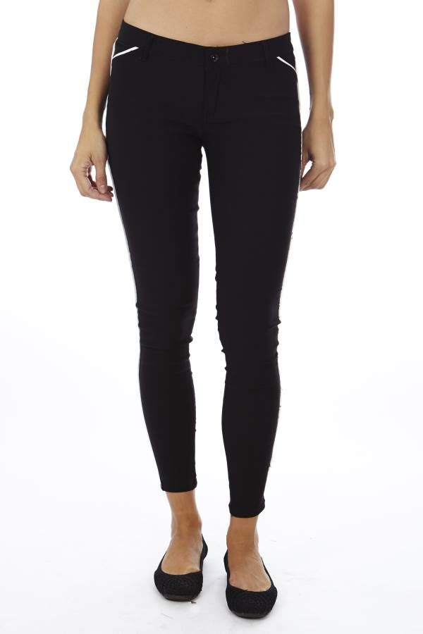 Black Slim Fit Side Stripe Jegging