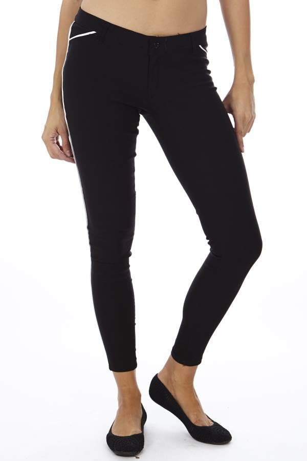 Black Slim Fit Side Stripe Jegging