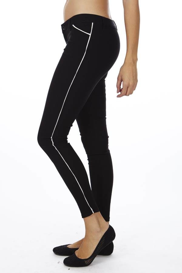 Black Slim Fit Side Stripe Jegging