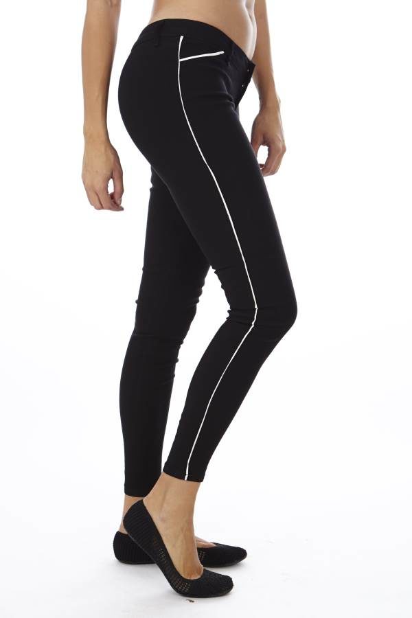 Black Slim Fit Side Stripe Jegging