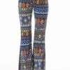 Blue Tribal Wide Leg Pants
