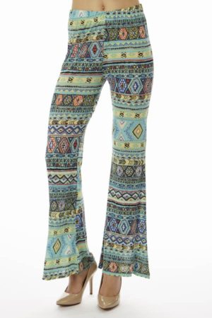 Mint Tribal Wide Leg Pants