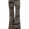 Black Patched Animal Prints Wide Leg Palazzo Pants