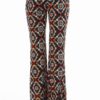 Navy Abstract Wide Leg Pants
