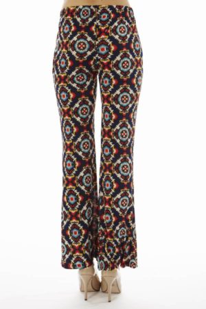 Navy Abstract Wide Leg Pants