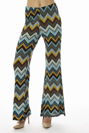Blue Chevron Palazzo Pants