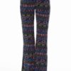 Navy Tribal Wide Leg Palazzo Pants