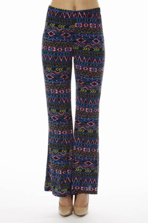 Navy Tribal Wide Leg Palazzo Pants