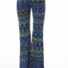 Low Waisted Tribal Blue Palazzo Pants